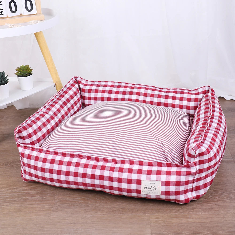 CozyChecks Gingham Pet Lounger