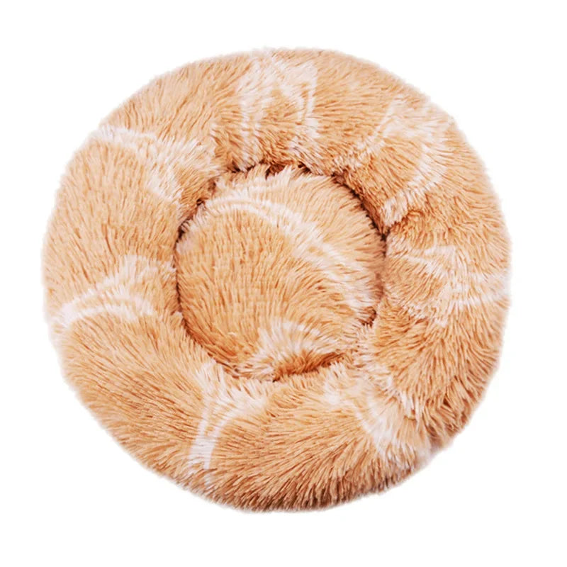 CozyPaws Plush Donut Calming Pet Bed