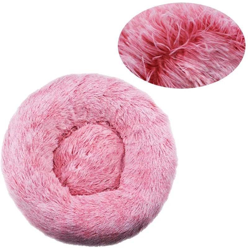 CozyPaws Plush Donut Calming Pet Bed