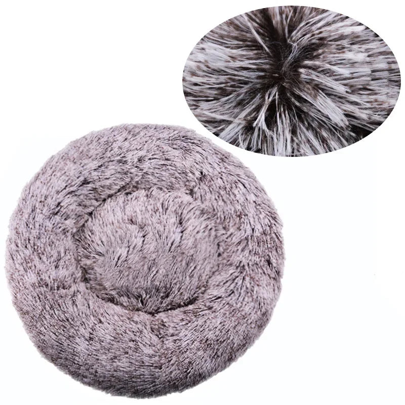 CozyPaws Plush Donut Calming Pet Bed