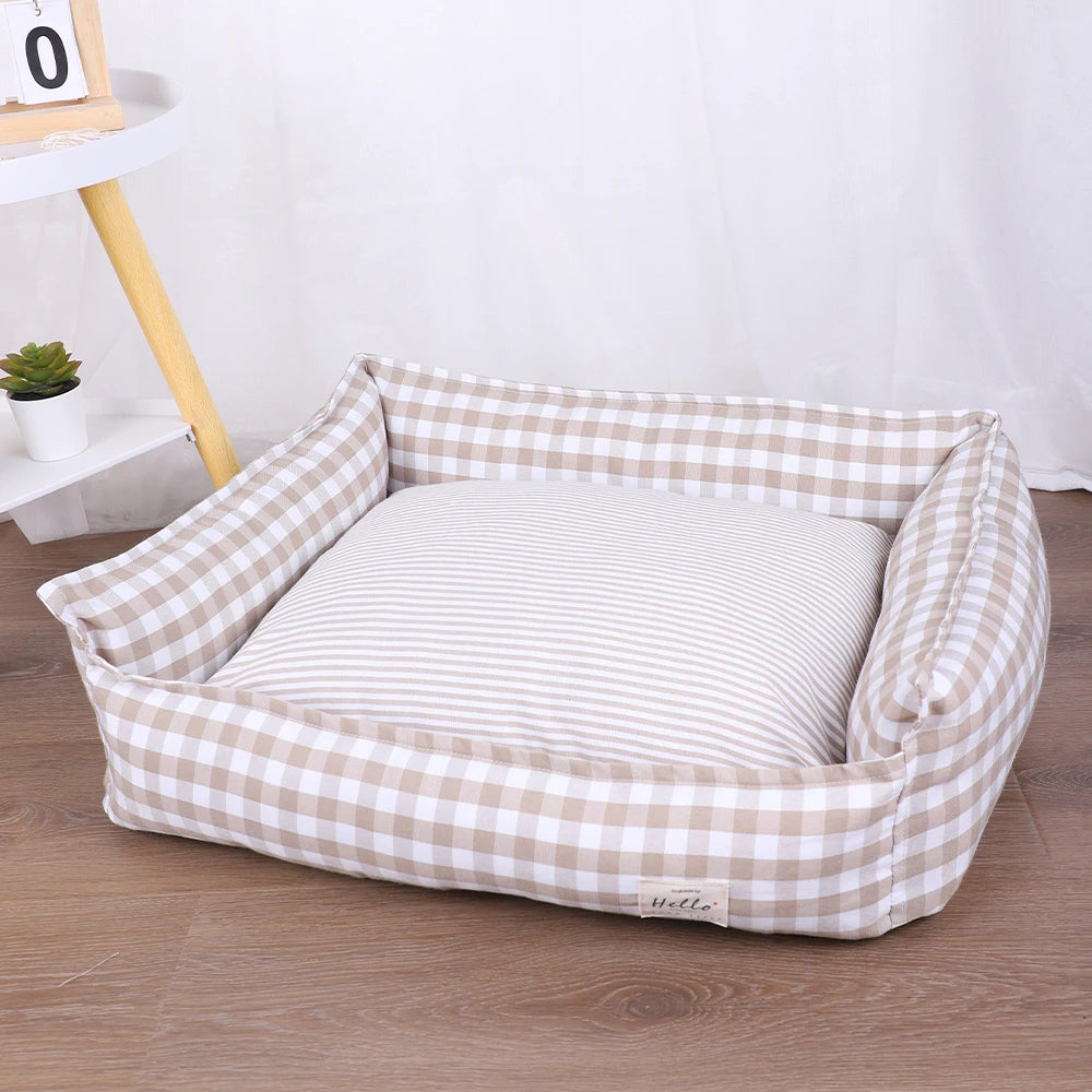 CozyChecks Gingham Pet Lounger