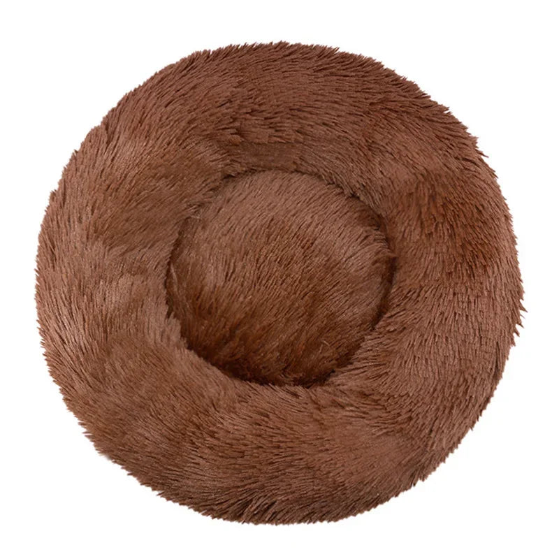 CozyPaws Plush Donut Calming Pet Bed