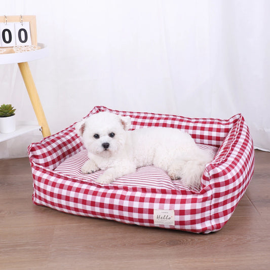 CozyChecks Gingham Pet Lounger