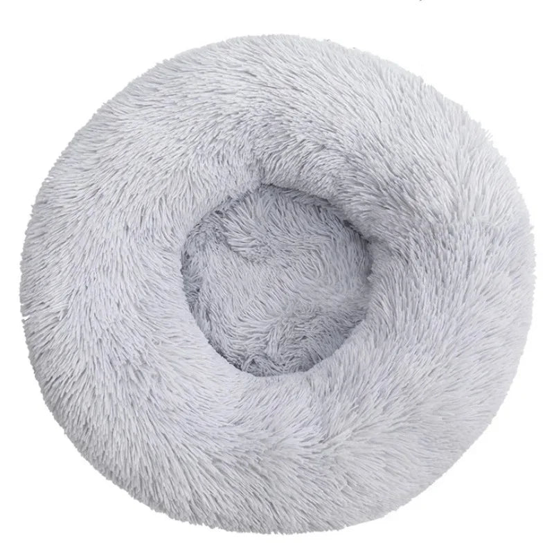 CozyPaws Plush Donut Calming Pet Bed