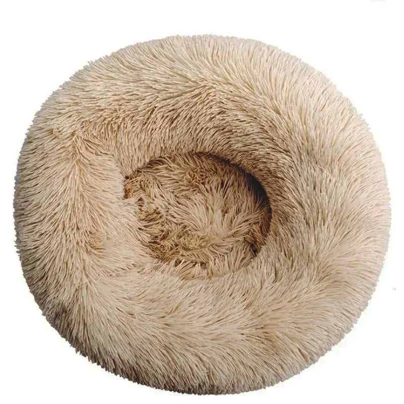 CozyPaws Plush Donut Calming Pet Bed