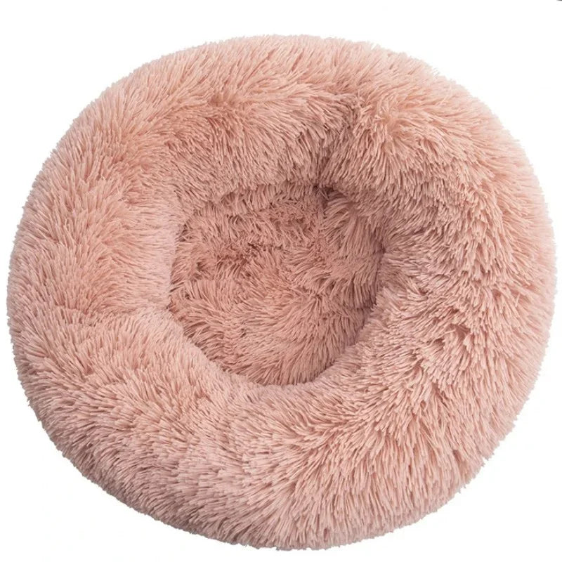 CozyPaws Plush Donut Calming Pet Bed