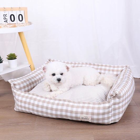 CozyChecks Gingham Pet Lounger