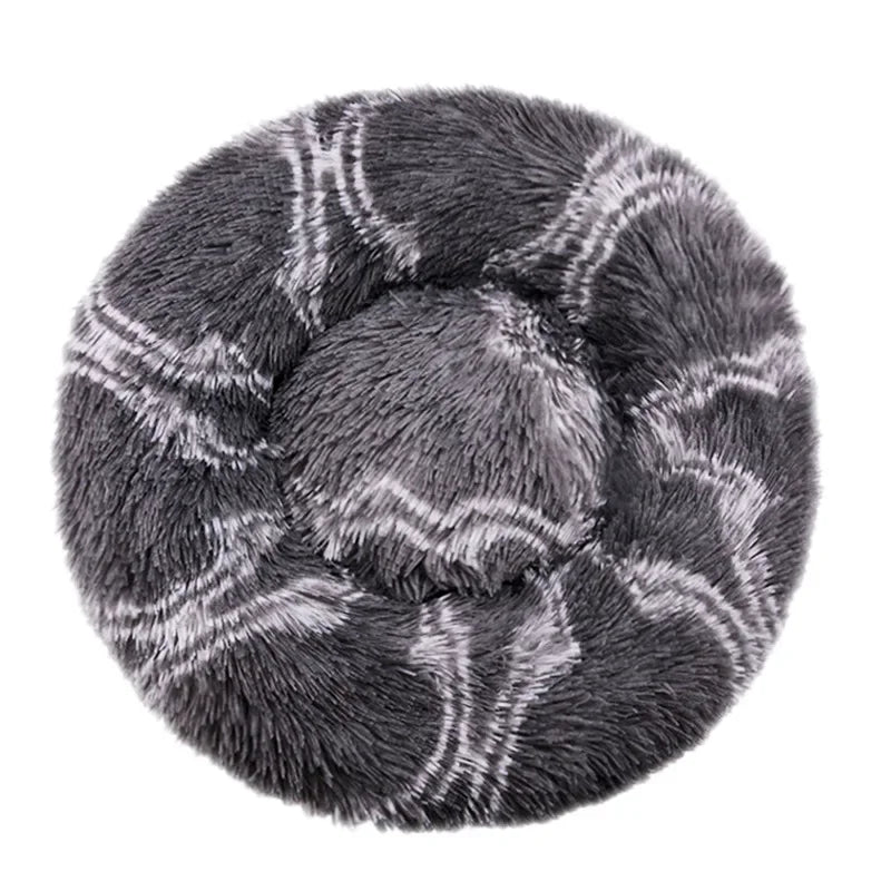 CozyPaws Plush Donut Calming Pet Bed