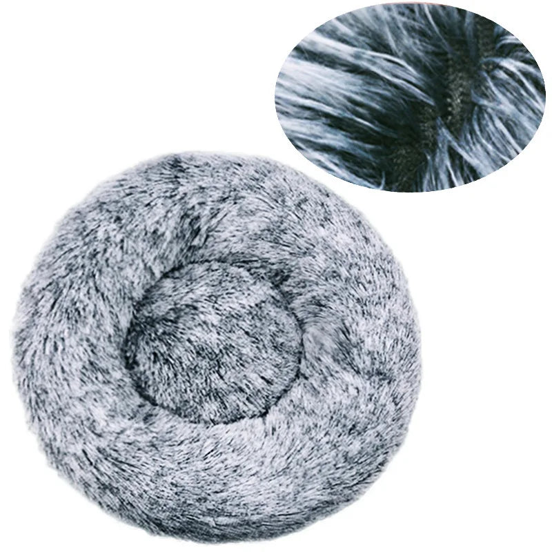 CozyPaws Plush Donut Calming Pet Bed