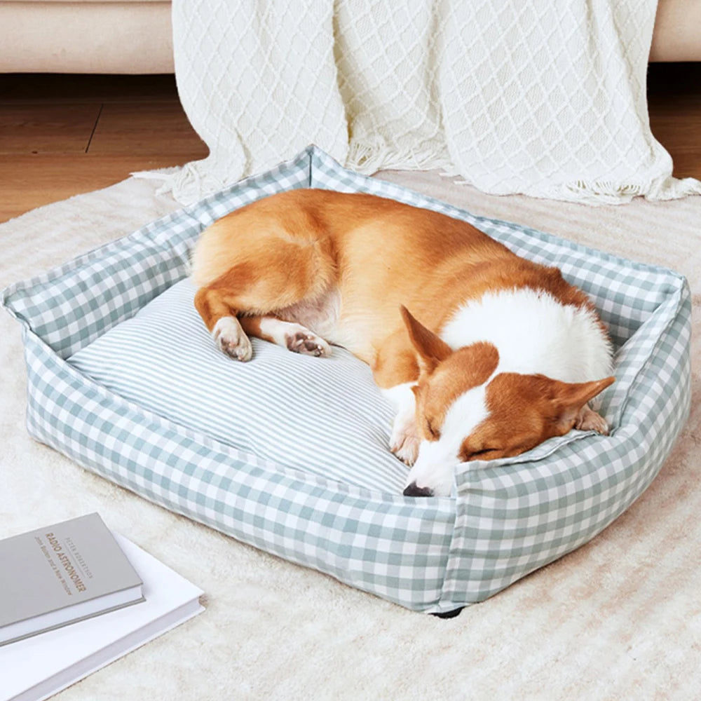 CozyChecks Gingham Pet Lounger