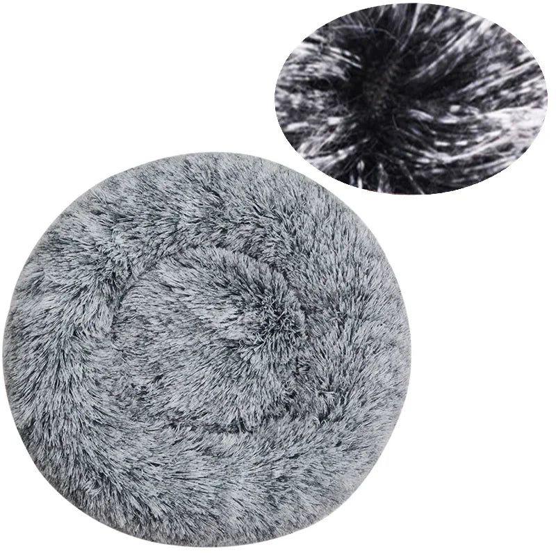 CozyPaws Plush Donut Calming Pet Bed