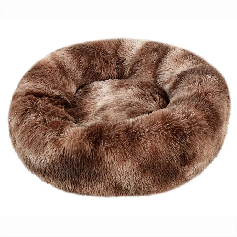 CozyPaws Plush Donut Calming Pet Bed