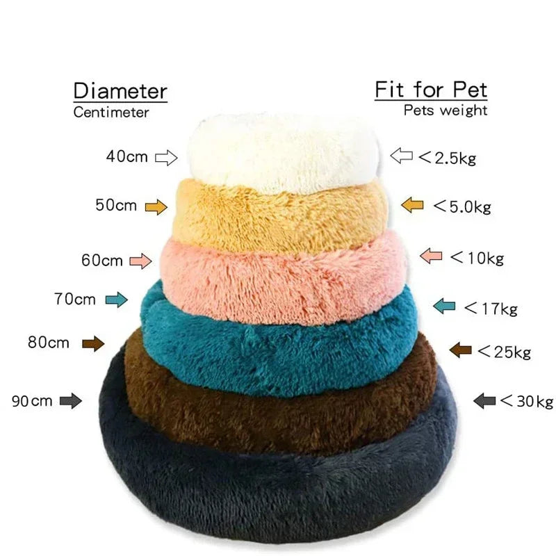 CozyPaws Plush Donut Calming Pet Bed