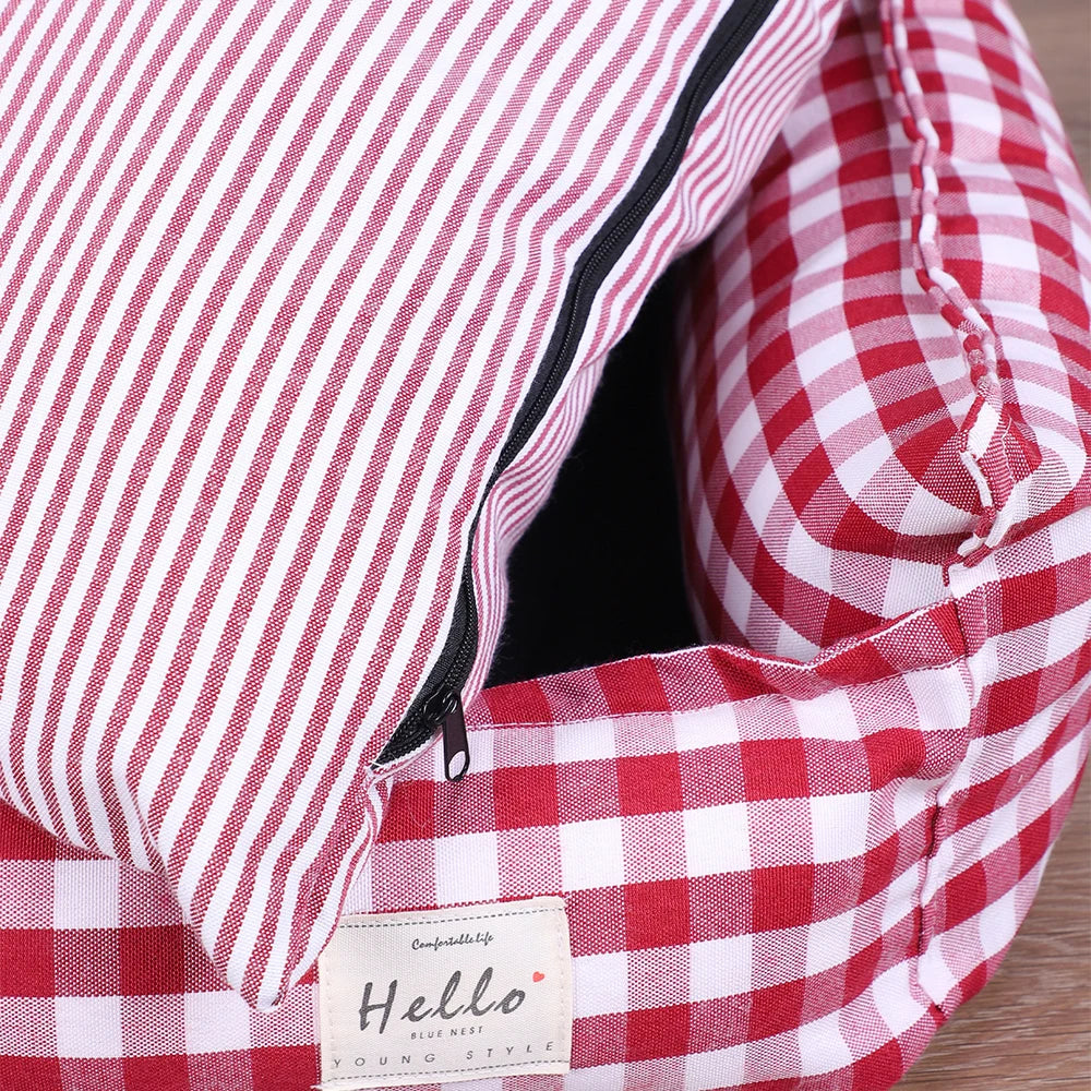 CozyChecks Gingham Pet Lounger