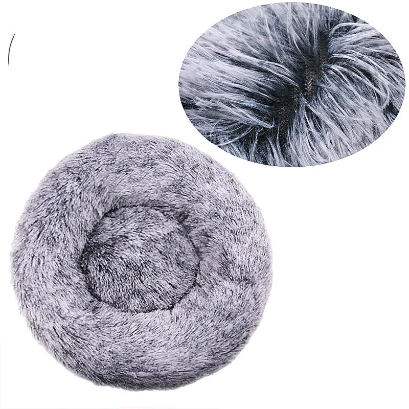 CozyPaws Plush Donut Calming Pet Bed