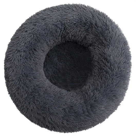 CozyPaws Plush Donut Calming Pet Bed